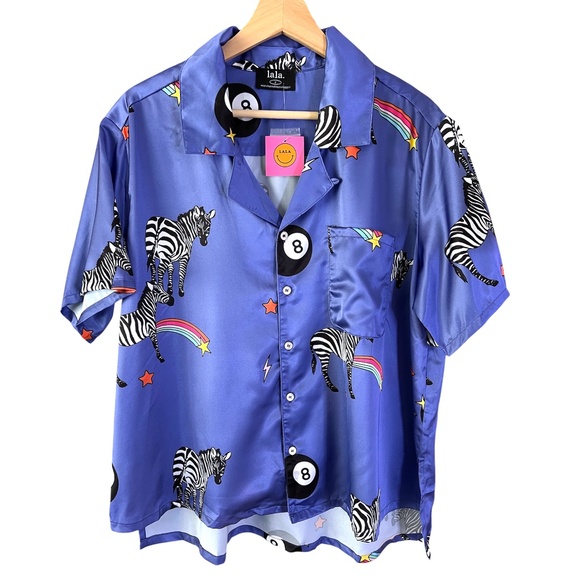 NWT Dressed In LALA Get Lucky Satin TOP ONLY - Picture 2 of 11